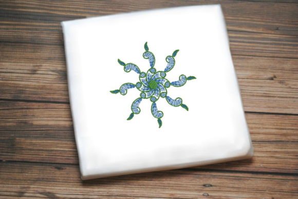 Beautiful Green Blue Flower Embroidery Review