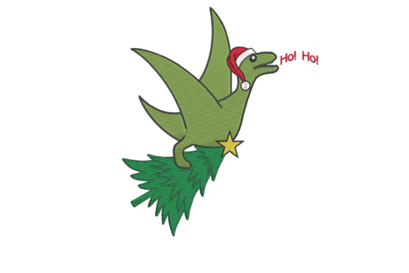 Christmas Flying Dino Embroidery Review