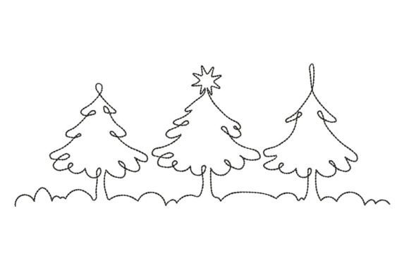 Christmas Trees Line Art Design Review