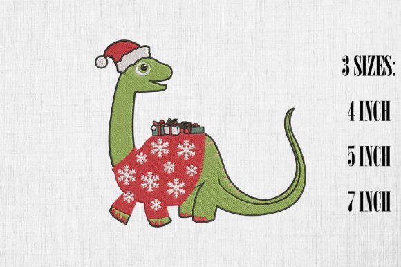 Cute Dinosaur in Christmas Sweater Embroidery Review