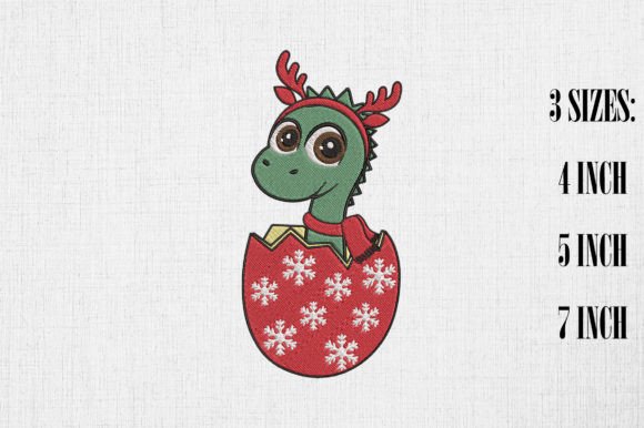 Cute Dinosaur in the Christmas Egg Embroidery Review