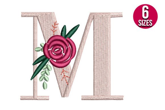 Floral Alphabet M Letter Review for Merch