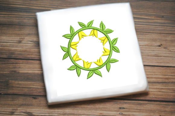 Green Yellow Flower Wreath Embroidery Design Review