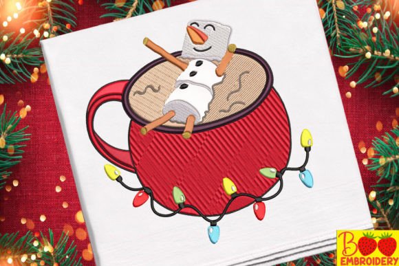 Hot Chocolate Marshmallow Snowman Embroidery Review