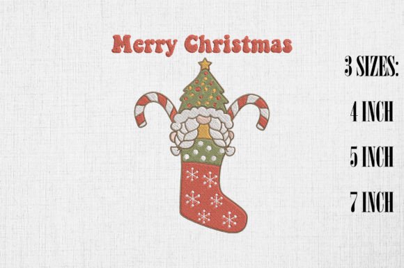 Merry Christmas Gnome in Xmas Sock