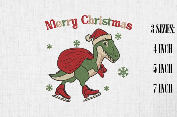 Merry Christmas Santa Dinosaur T-Rex
